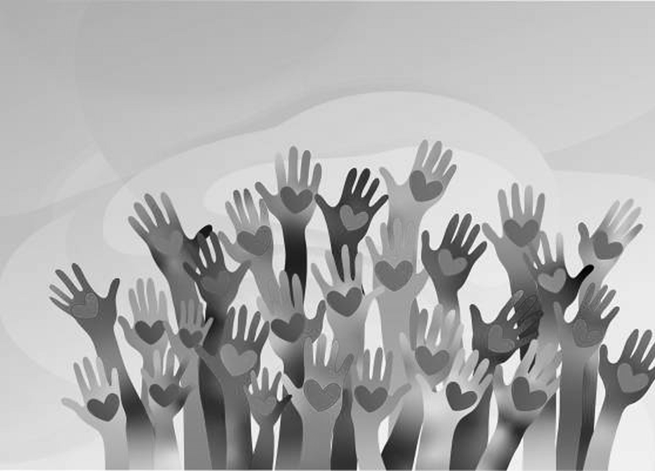 Home 24 Hands raised with hearts